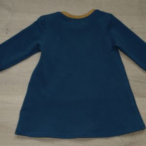 Robe enfant coton jersey bio gots elasthanne motif uni bleu carnard 12 mois dos