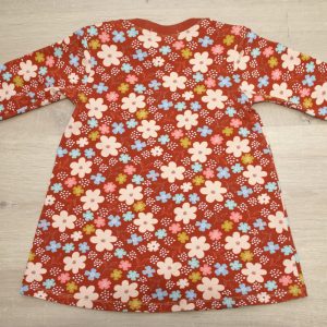 Robe jersey bio GOTS motif fleur terracota 12 mois dos