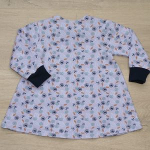 Robe tunique enfant jersey coton bio gots elasthanne motif fleurs petits oiseaux 12 mois dos