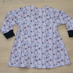 Robe tunique enfant jersey coton bio gots elasthanne motif fleurs petits oiseaux 18 mois dos