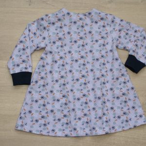 Robe tunique enfant jersey coton bio gots elasthanne motif fleurs petits oiseaux 2 ans dos