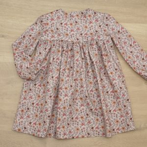 Robe enfant empiècement twill coton bio 3 ans devant motif petites fleurs