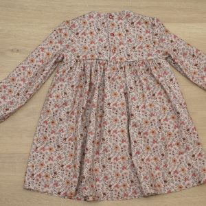 Robe enfant empiècement twill coton bio 4 ans dos motif petites fleurs