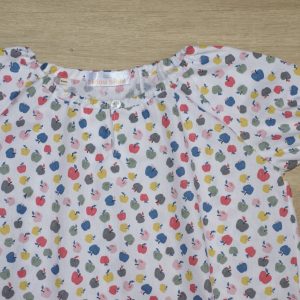 Blouse bébé petites manches raglan oeko-tex 100 détail motif pommes by Poppy 18 mois