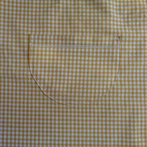 Robe enfant trapèze coton bio Oeko-tex 100 classe 1 poche motif imprimé vichy jaune 2 et 3 ans
