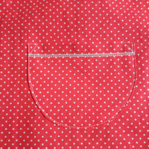 Robe enfant trapèze coton bio oeko-tex 100 classe 1 détail motif rouge pois blanc 4 ans