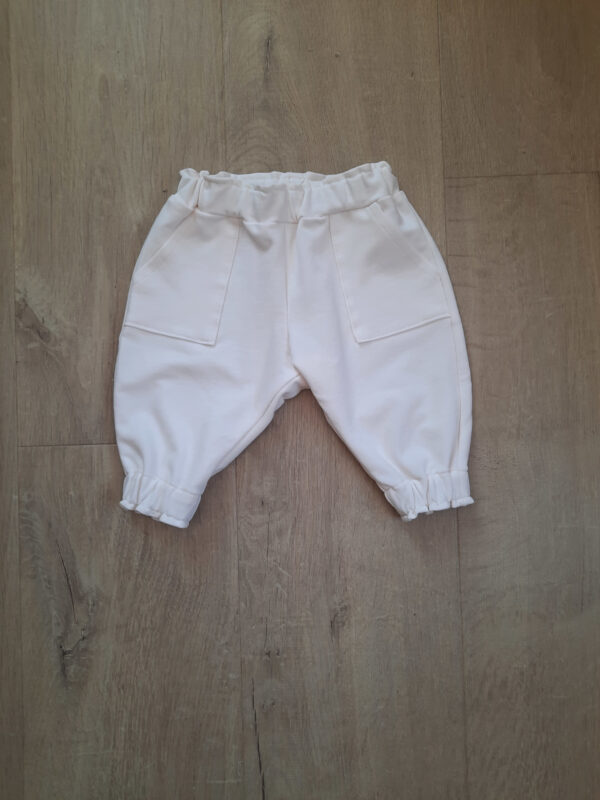 Pantalon bébé jersey OEKO-TEK 100 écru devant