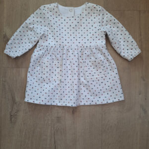 Robe bébé coton GOTS motif petites fleurs devant