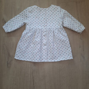 Robe bébé coton GOTS motif petites fleurs dos